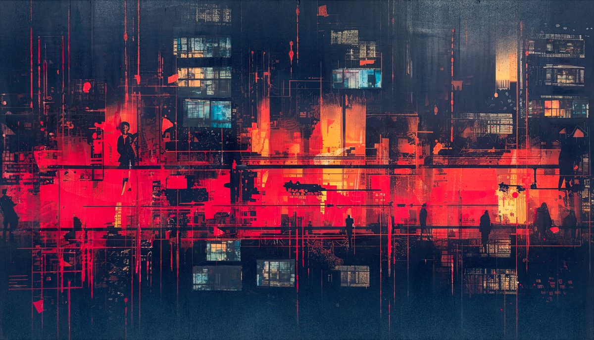 Painting titled Los Angeles inspired by Blade Runner