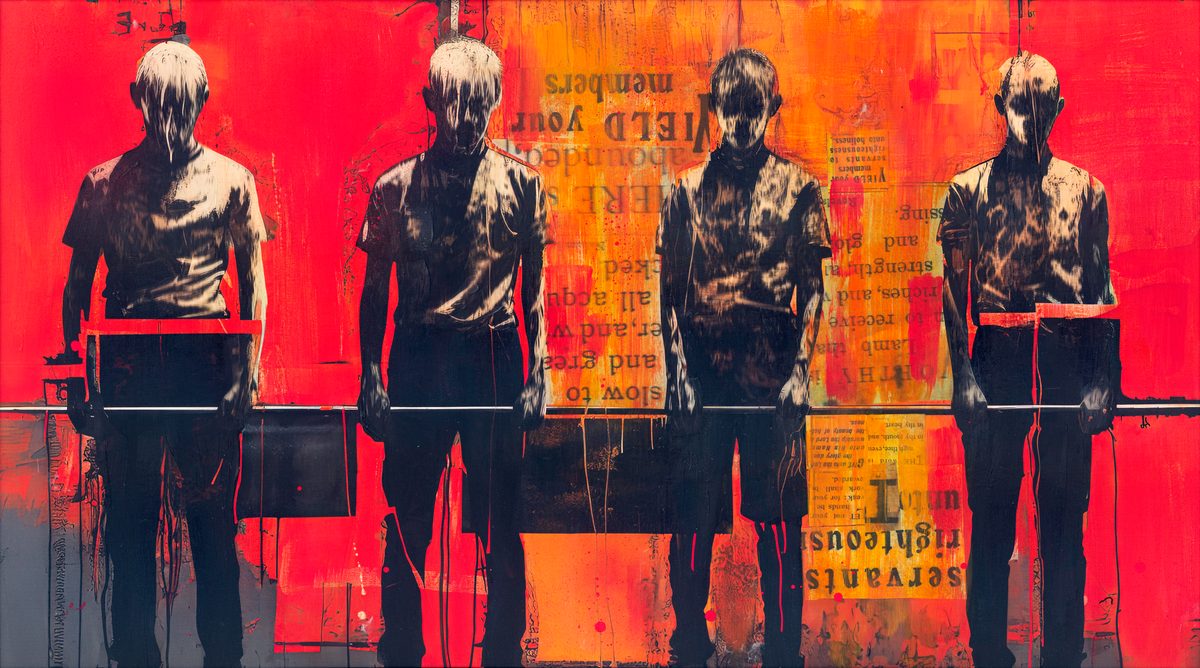 Painting titled Four inspired by A Clockwork Orange