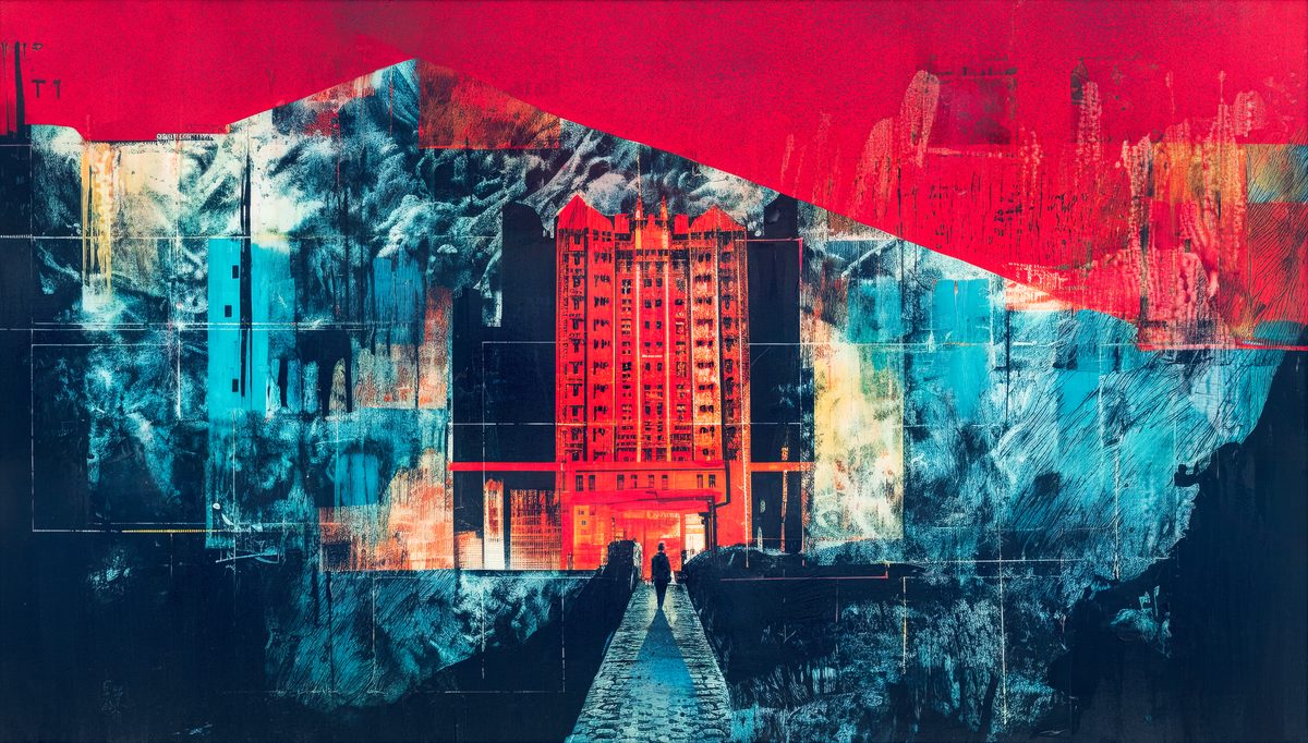 Painting titled Estes Park inspired by The Shining